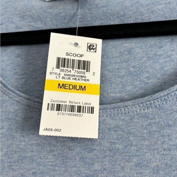 Karen Scott Blue Scoop Neck Tee - Picture 4 of 4